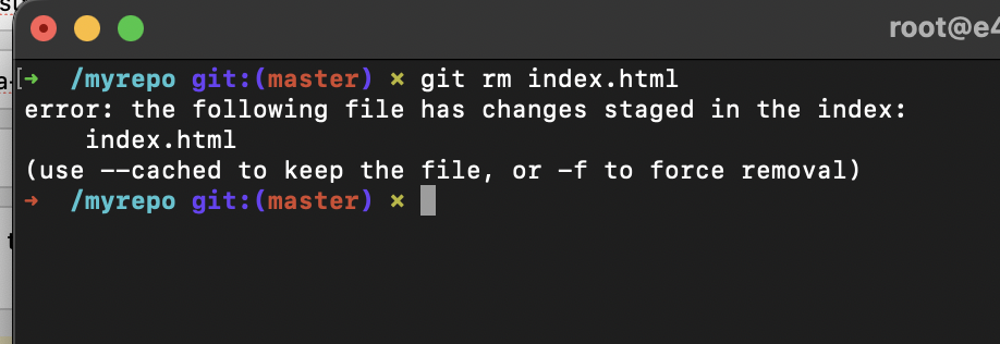 error while unstaging file from git stage area